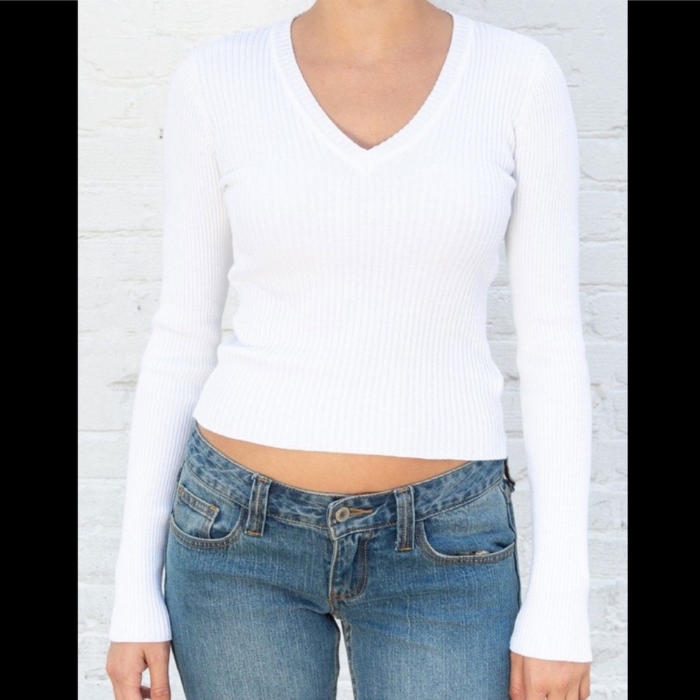 brandy melville light ribbed sweater